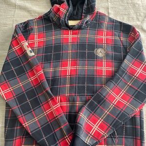 Jordan Red and Black Plaid Hoodie